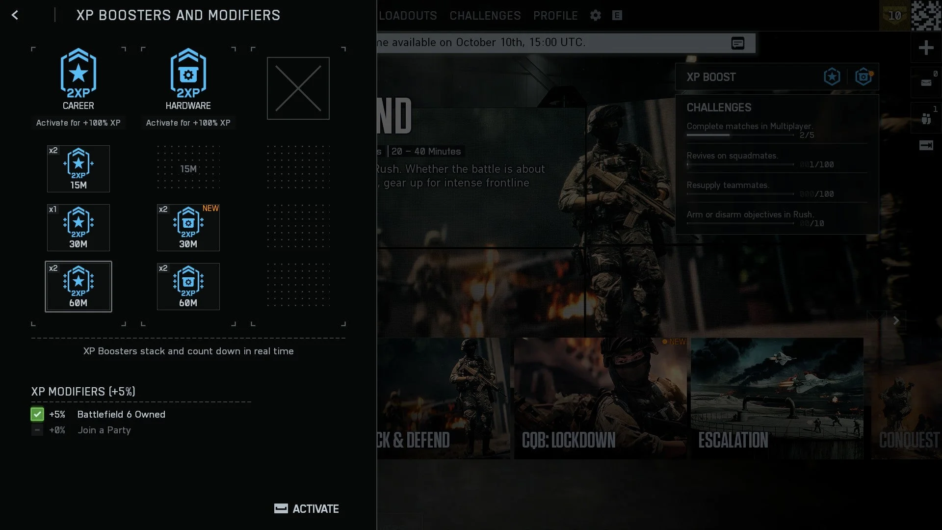 Battlefield 6 XP Boosts